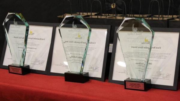 awards and certificates on a table